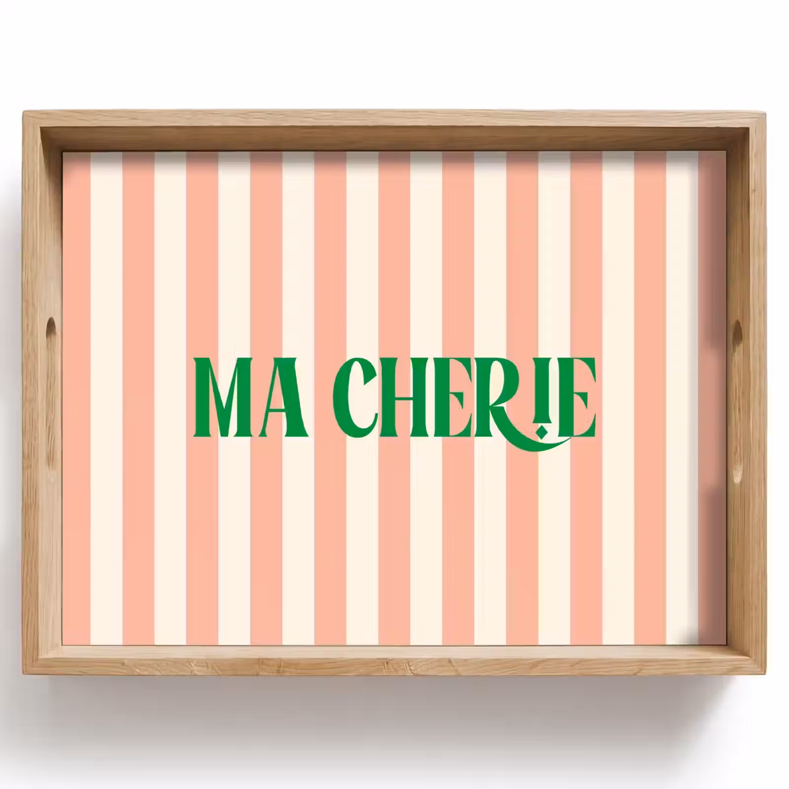 Dienblad - Zachtroze - Groen - Strepen - Ma Cherie — 1