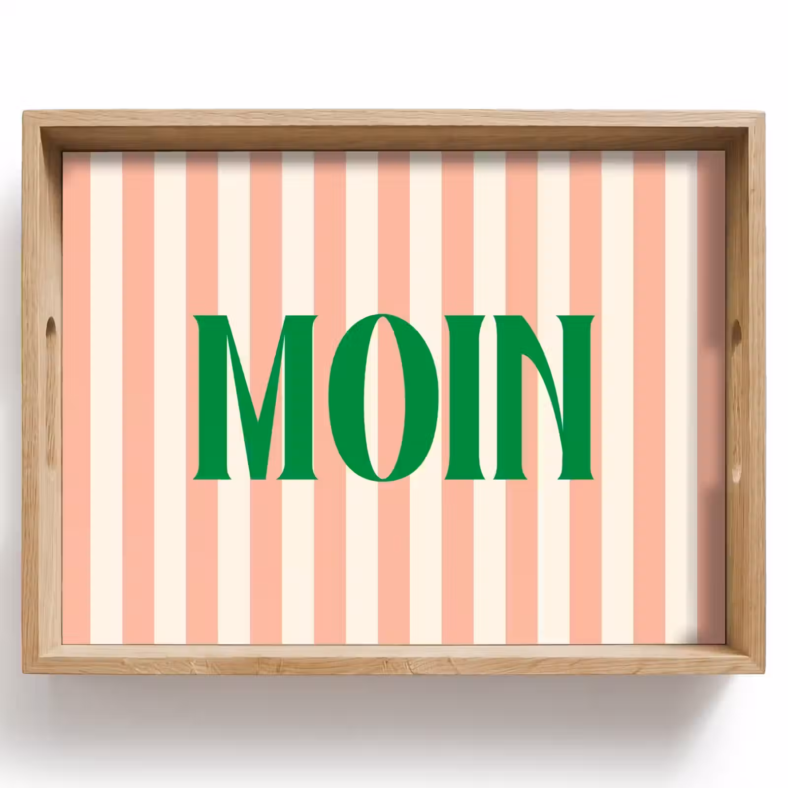 Dienblad - Zachtroze - Groen - Strepen - Moin — 1