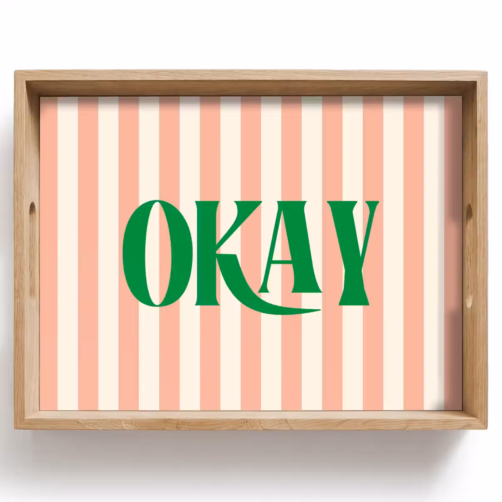 Dienblad - Zachtroze - Groen - Strepen - Okay — 1