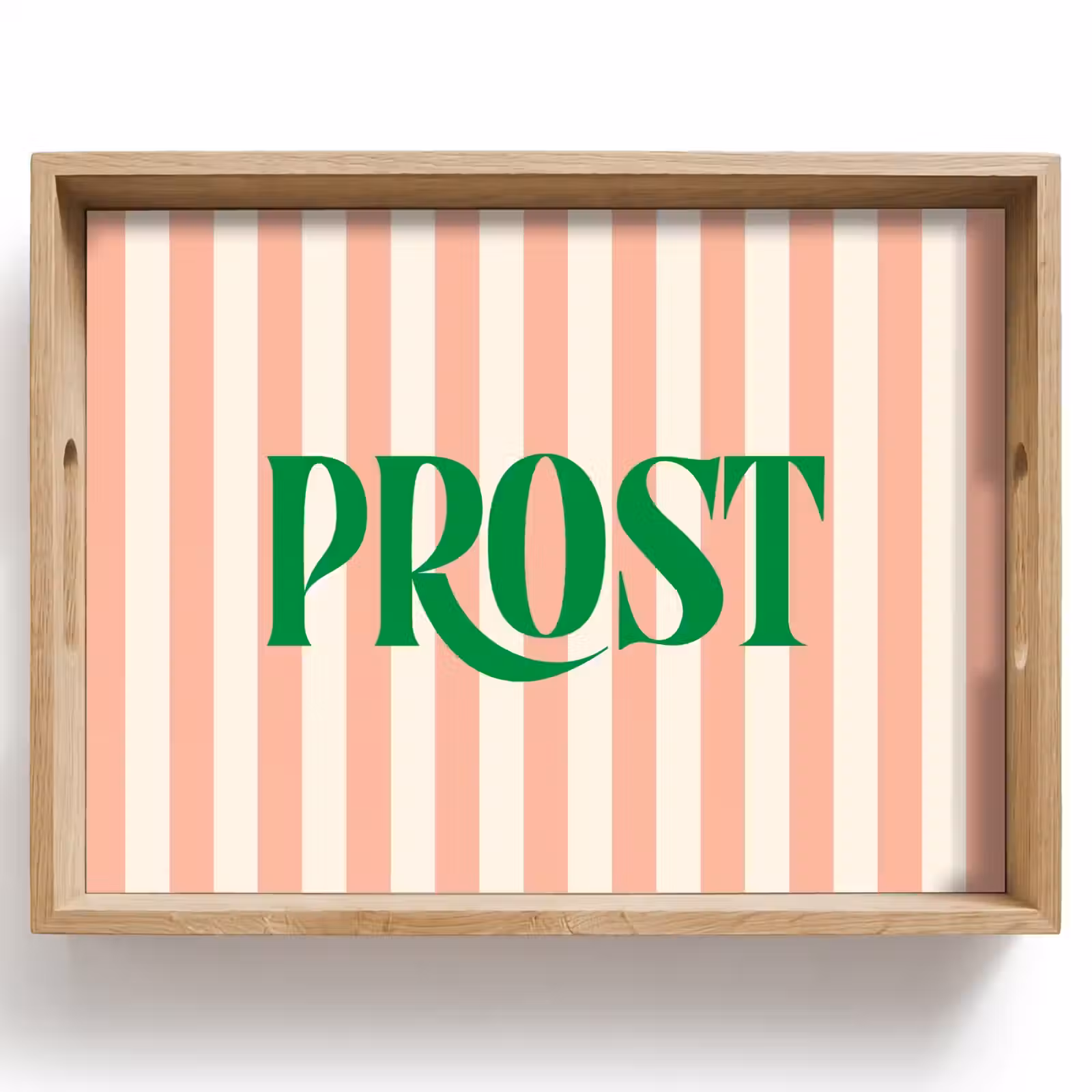 Dienblad - Zachtroze - Groen - Strepen - Prost — 1