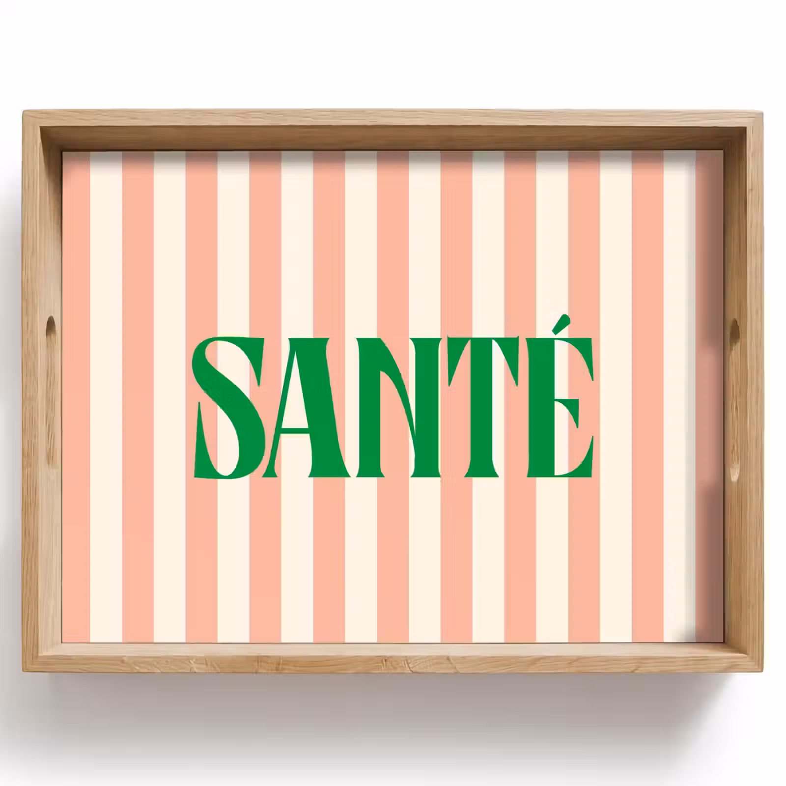 Dienblad - Zachtroze - Groen - Strepen - Santé — 1