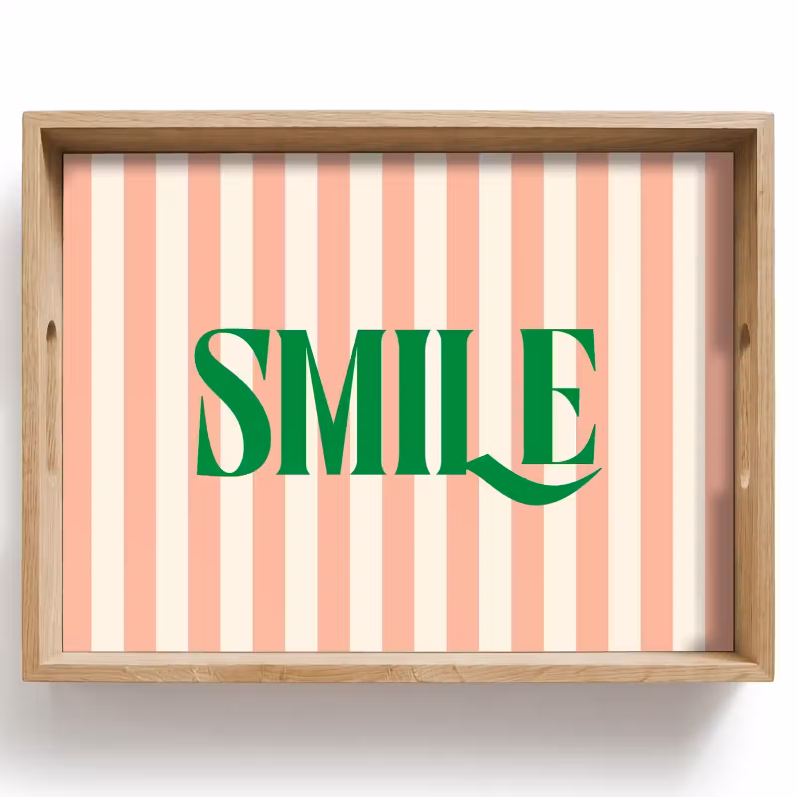Dienblad - Zachtroze - Groen - Strepen - Smile — 1