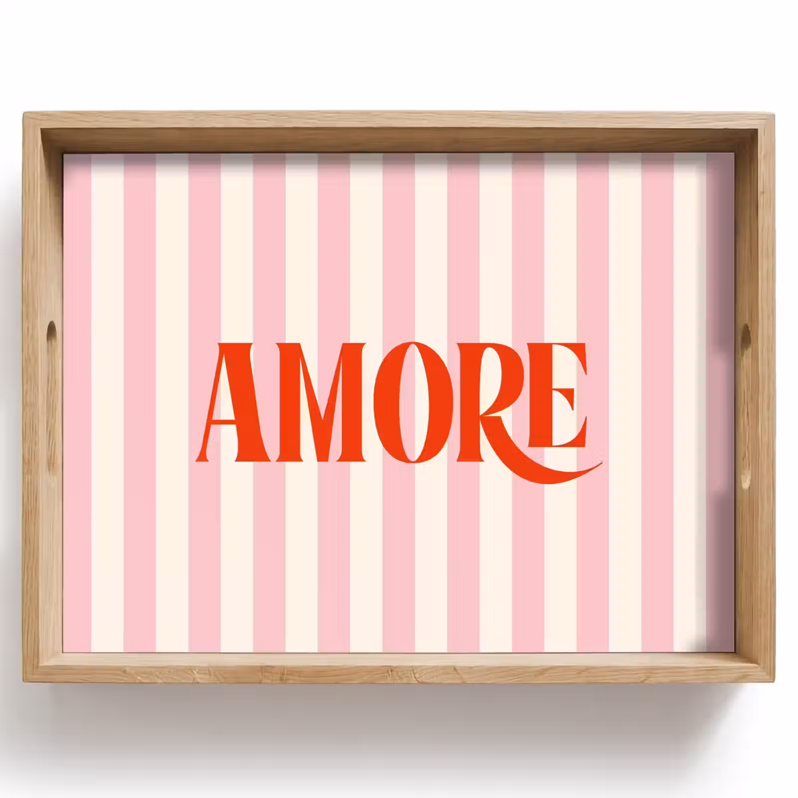 Dienblad - Zachtroze - Rood - Strepen - Amore — 1