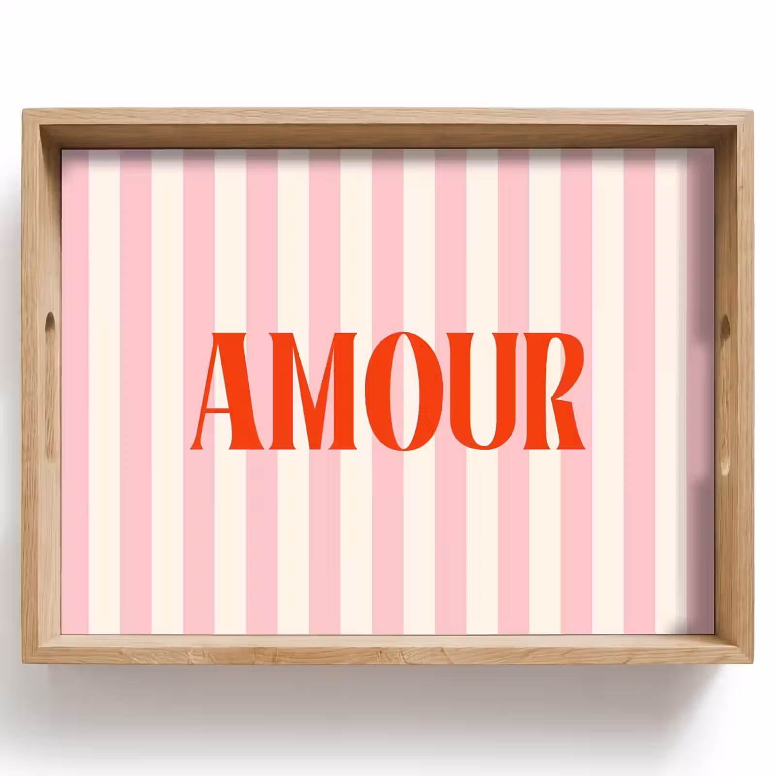 Dienblad - Zachtroze - Rood - Strepen - Amour — 1