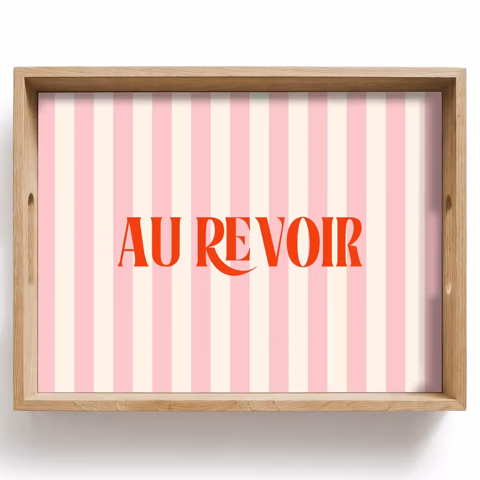 Dienblad - Zachtroze - Rood - Strepen - Au Revoir — 1