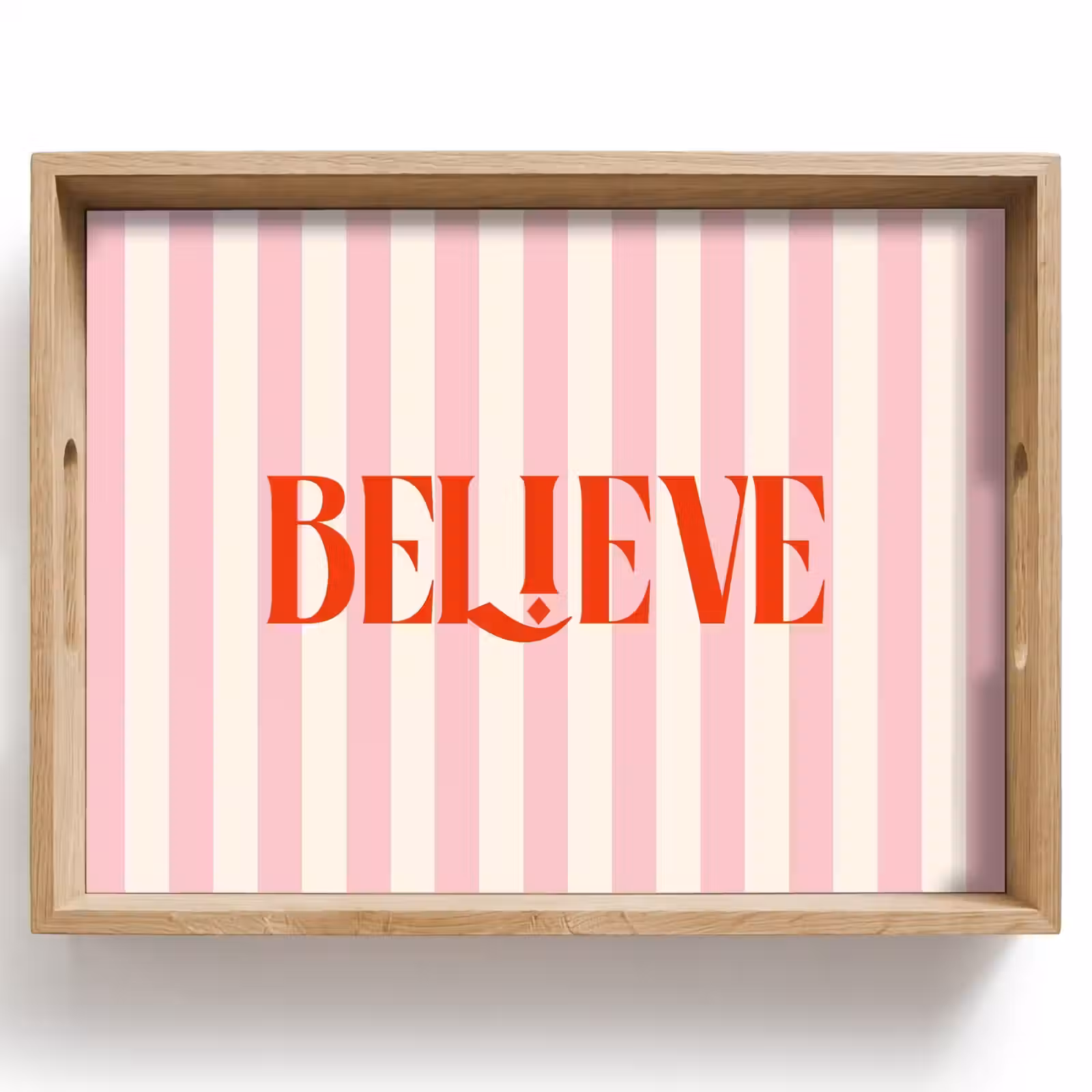 Dienblad - Zachtroze - Rood - Strepen - Believe — 1