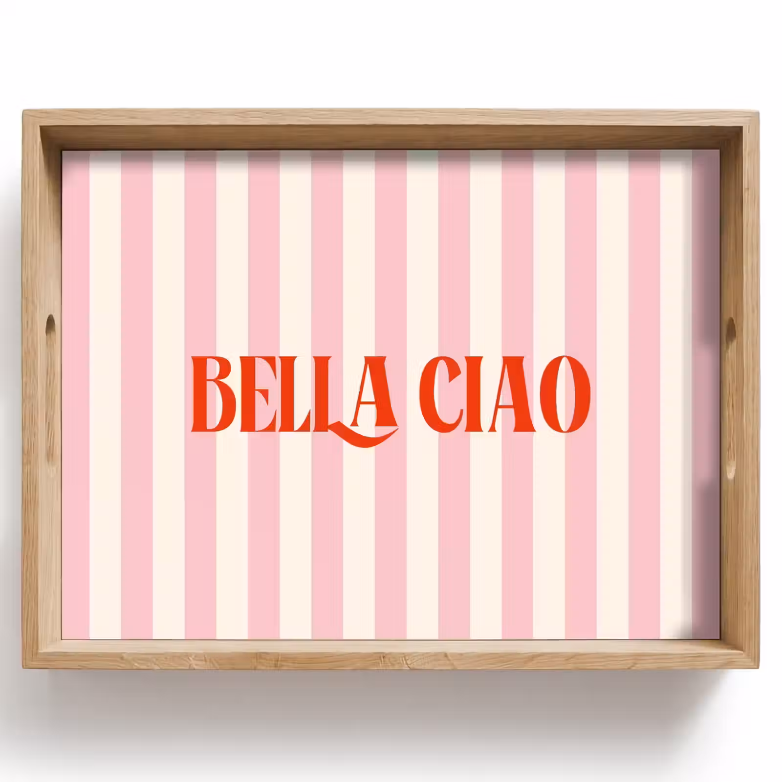 Dienblad - Zachtroze - Rood - Strepen - Bella Ciao — 1