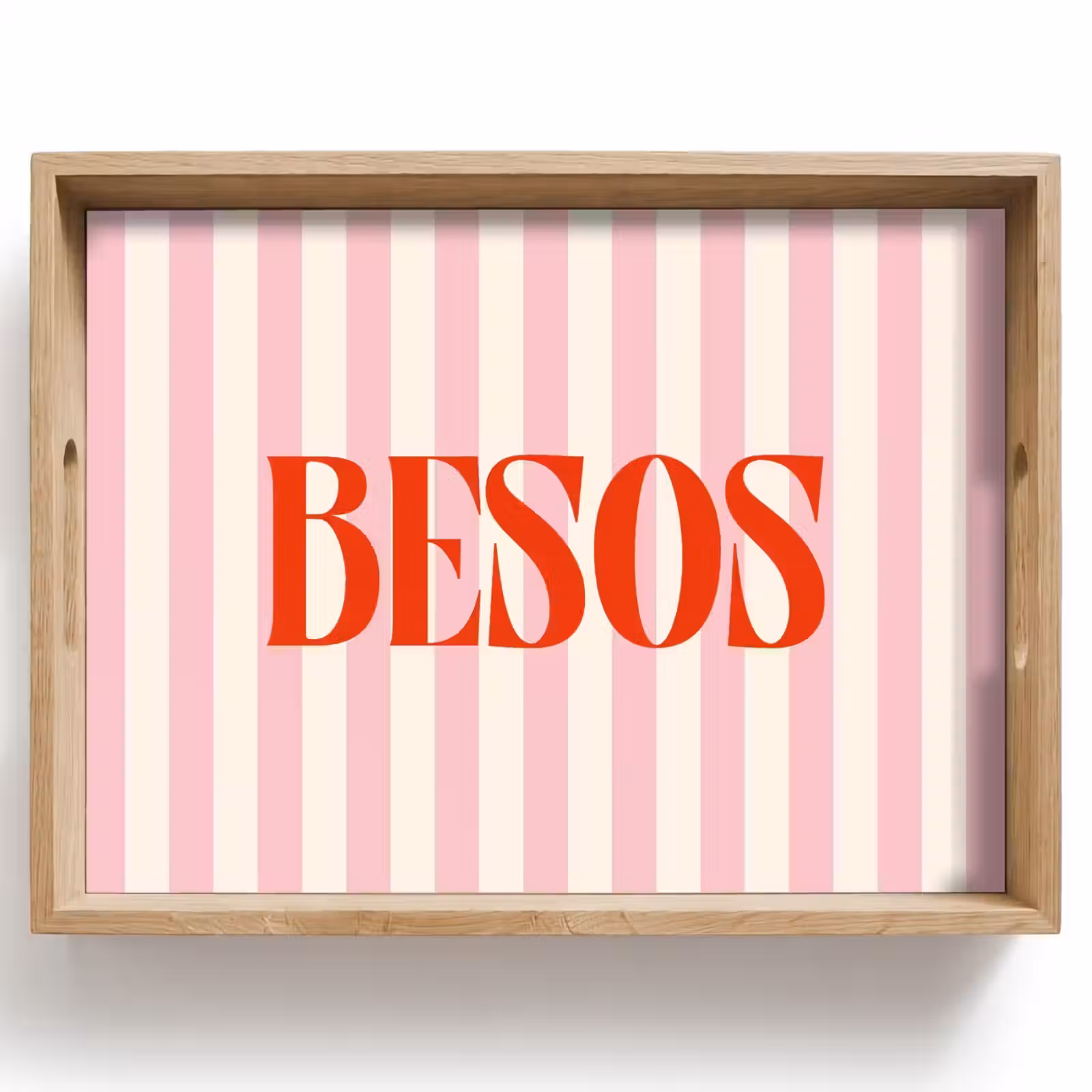 Dienblad - Zachtroze - Rood - Strepen - Besos — 1