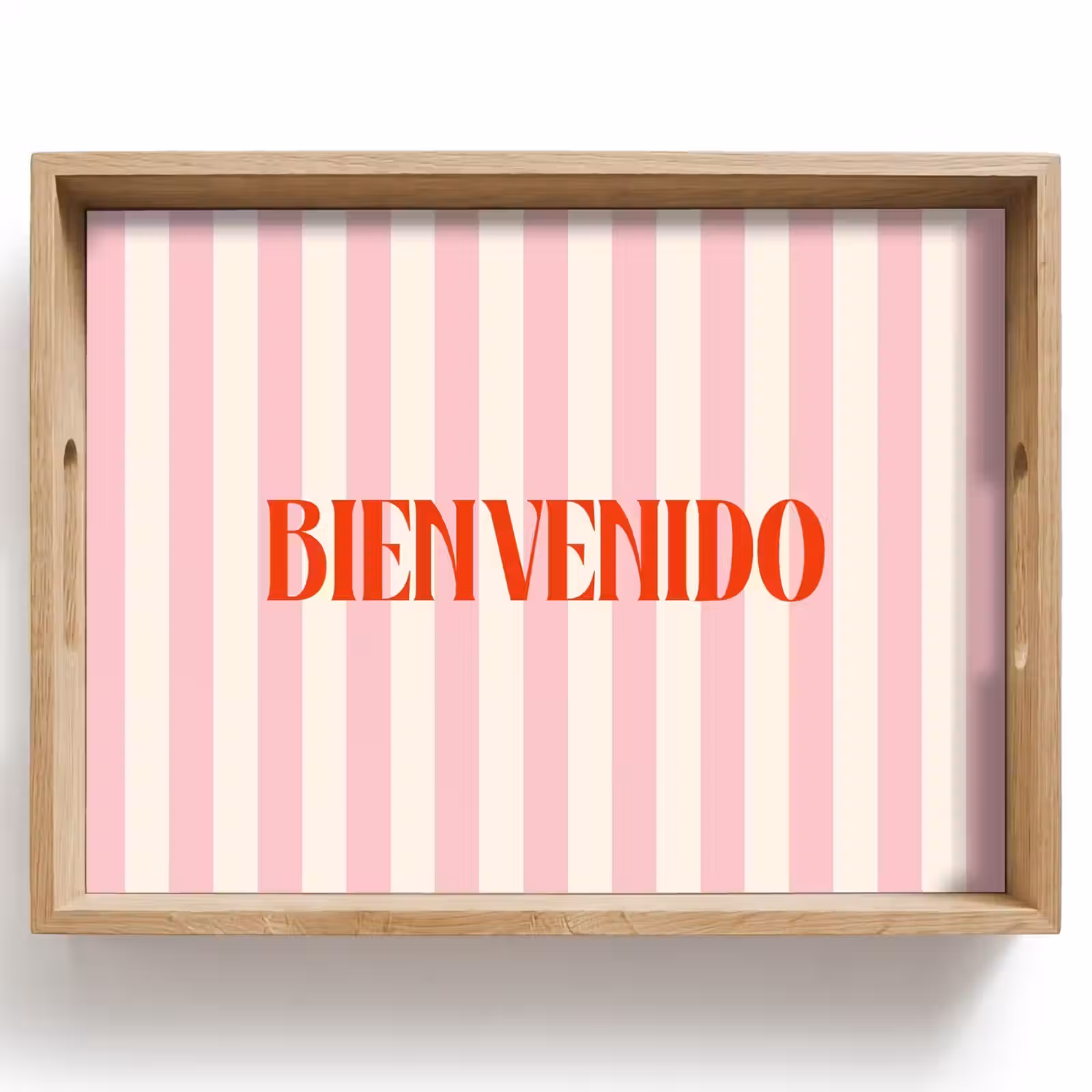 Dienblad - Zachtroze - Rood - Strepen - Bienvenido — 1