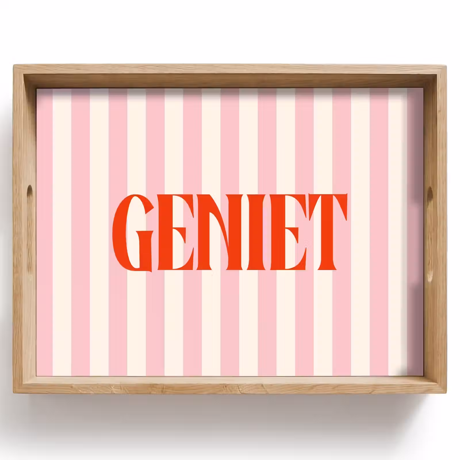 Dienblad - Zachtroze - Rood - Strepen - Geniet — 1