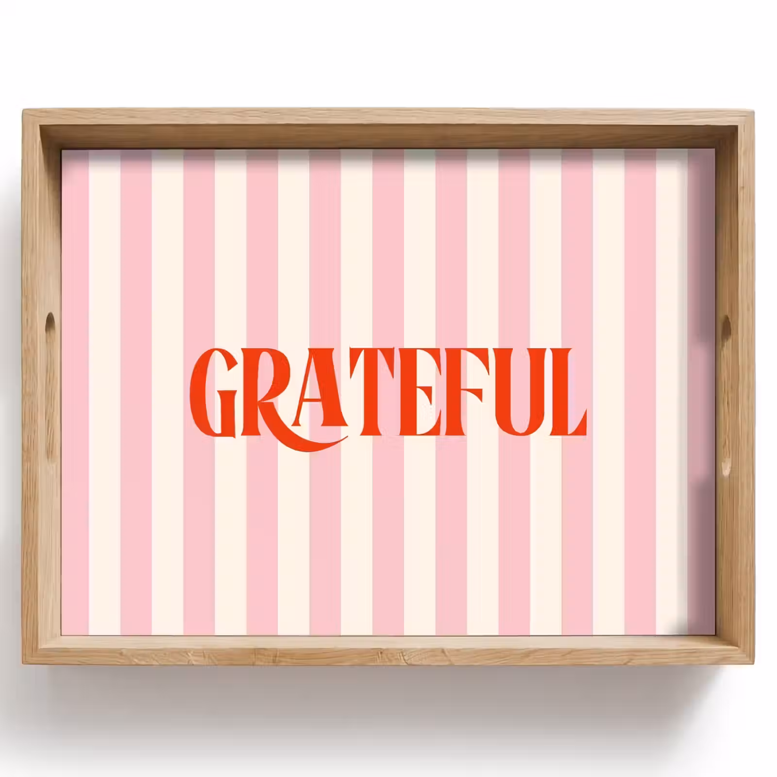 Dienblad - Zachtroze - Rood - Strepen - Grateful — 1