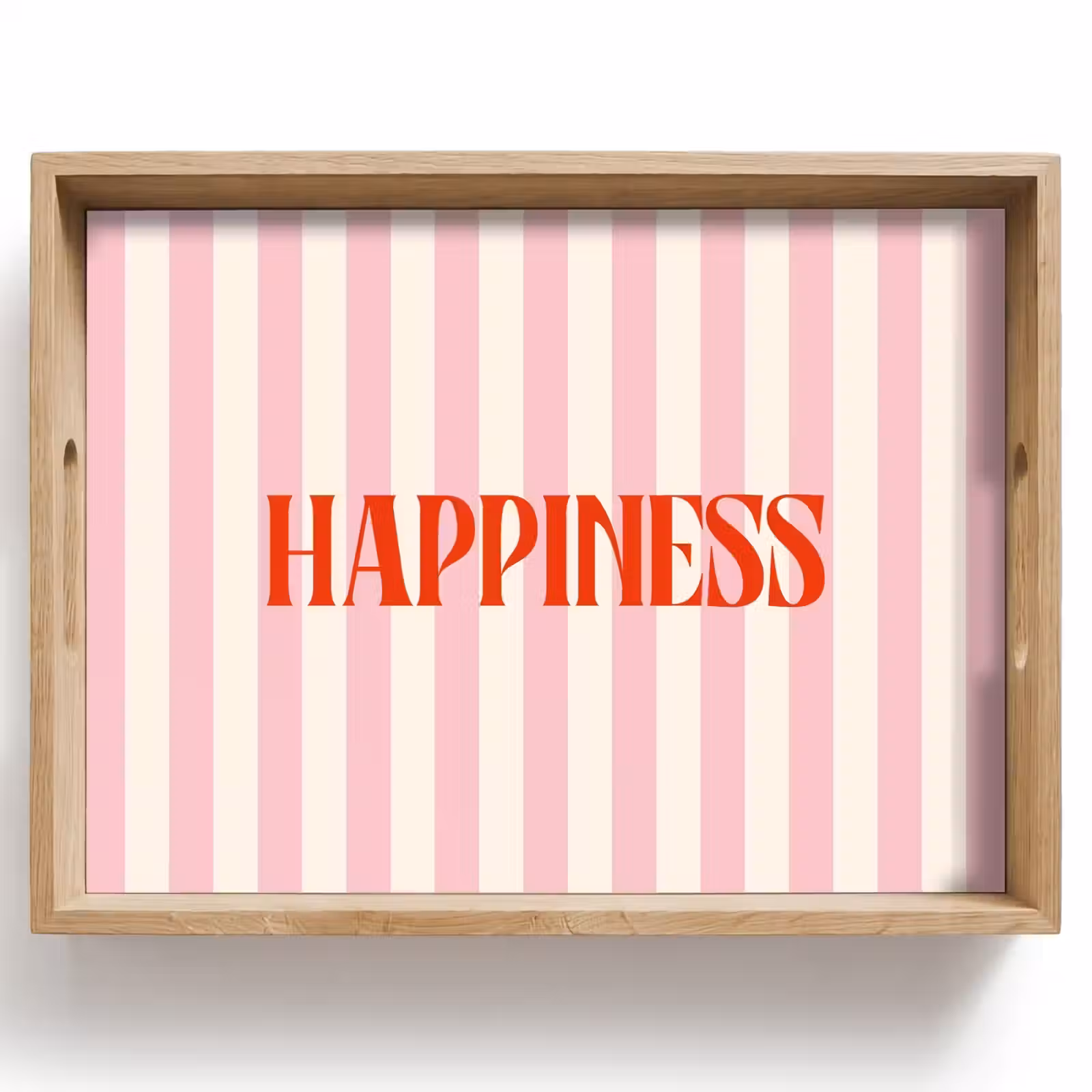 Dienblad - Zachtroze - Rood - Strepen - Happiness — 1