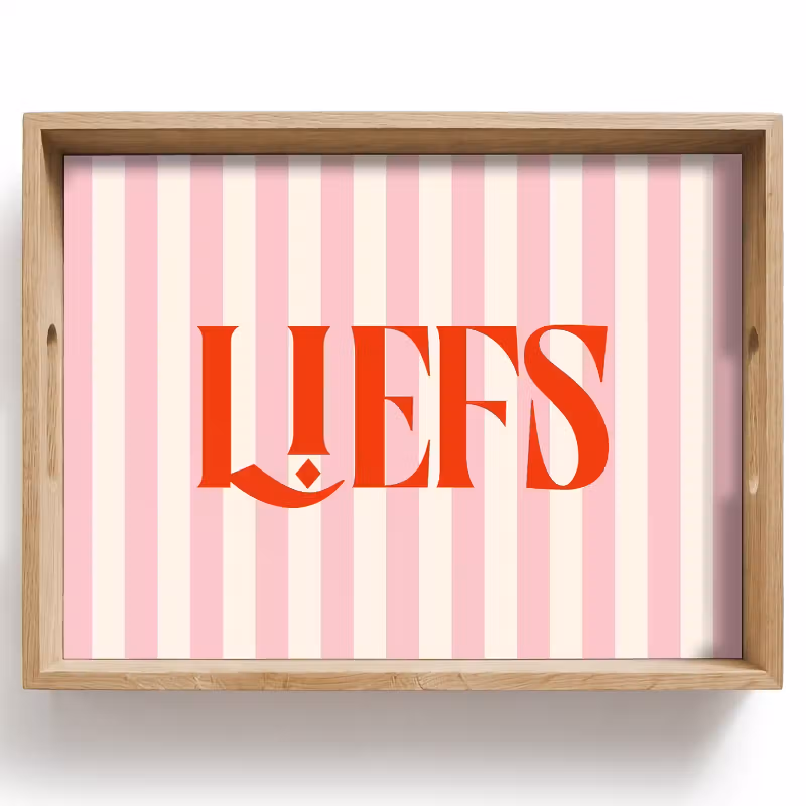 Dienblad - Zachtroze - Rood - Strepen - Liefs — 1