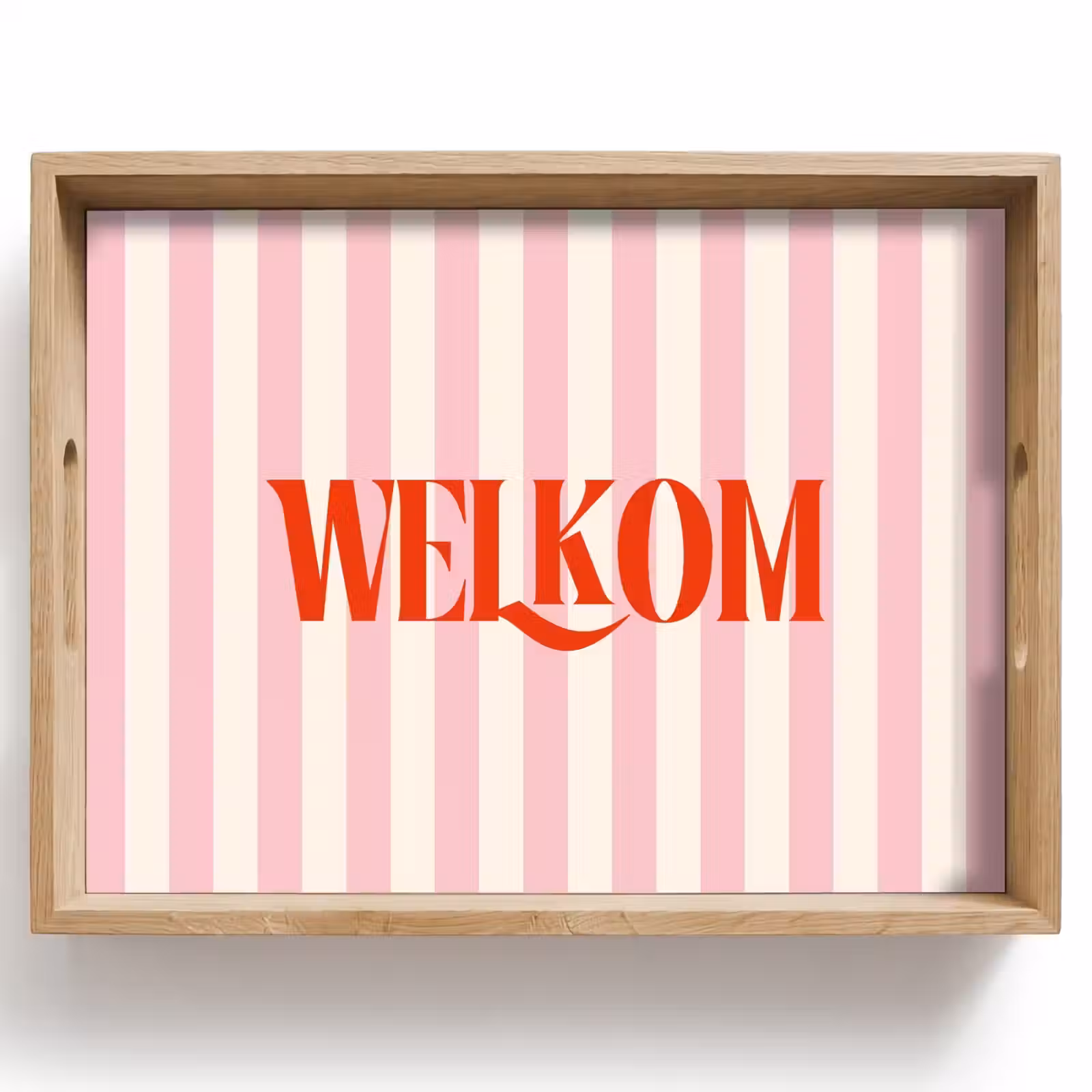 Dienblad - Zachtroze - Rood - Strepen - Welkom — 1