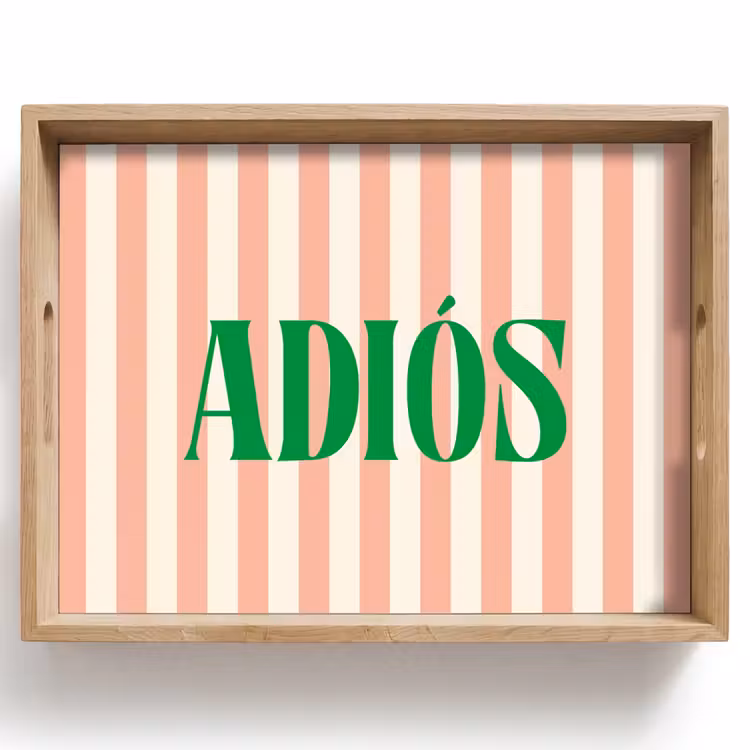 Dienblad - Zachtroze - Groen - Strepen - Adiós — 1