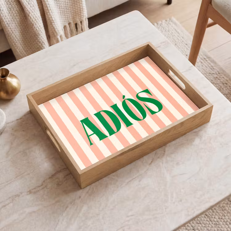 Dienblad - Zachtroze - Groen - Strepen - Adiós — 2