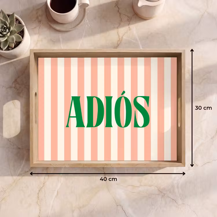Dienblad - Zachtroze - Groen - Strepen - Adiós — 9
