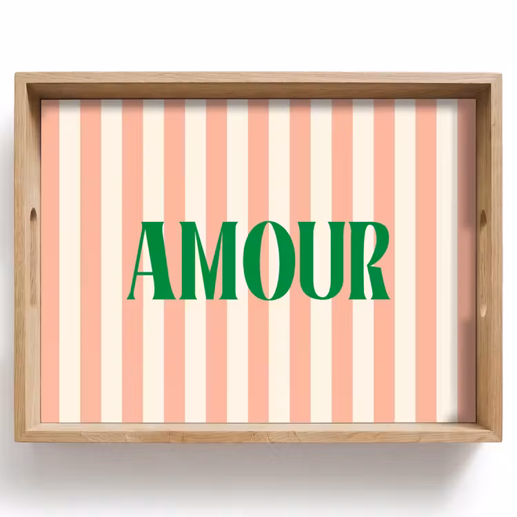 Dienblad - Zachtroze - Groen - Strepen - Amour — 1