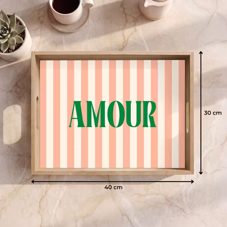 Dienblad - Zachtroze - Groen - Strepen - Amour — 9