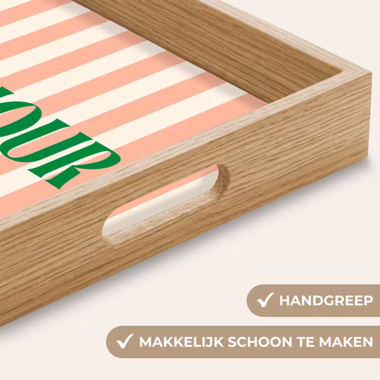 Dienblad - Zachtroze - Groen - Strepen - Bonjour — 5
