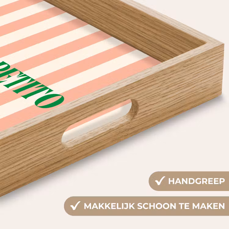 Dienblad - Zachtroze - Groen - Strepen - Buon Appetito — 5
