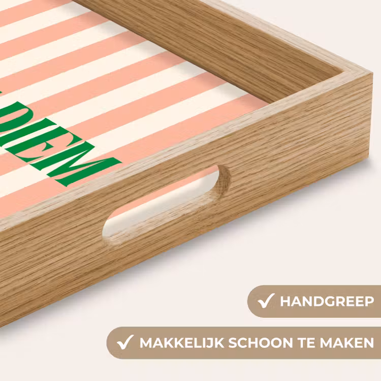 Dienblad - Zachtroze - Groen - Strepen - Carpe Diem — 5