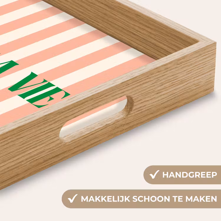 Dienblad - Zachtroze - Groen - Strepen - C'est La Vie — 5