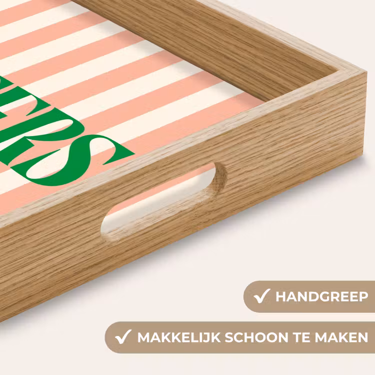 Dienblad - Zachtroze - Groen - Strepen - Cheers — 5