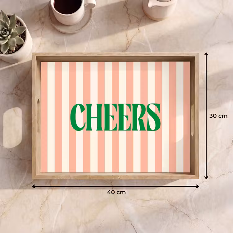 Dienblad - Zachtroze - Groen - Strepen - Cheers — 9