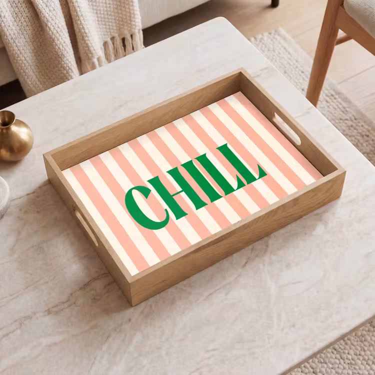 Dienblad - Zachtroze - Groen - Strepen - Chill — 2