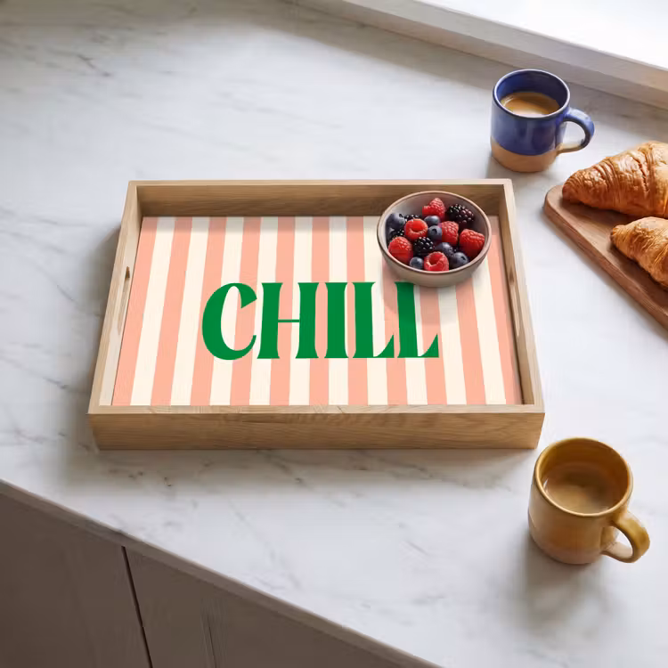 Dienblad - Zachtroze - Groen - Strepen - Chill — 4