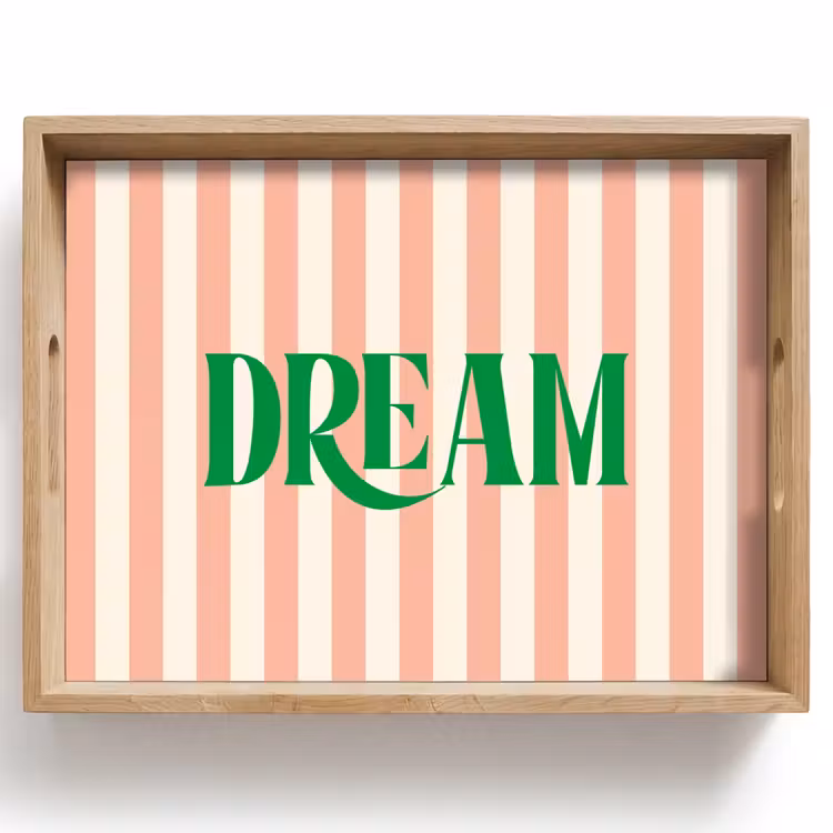 Dienblad - Zachtroze - Groen - Strepen - Dream — 1