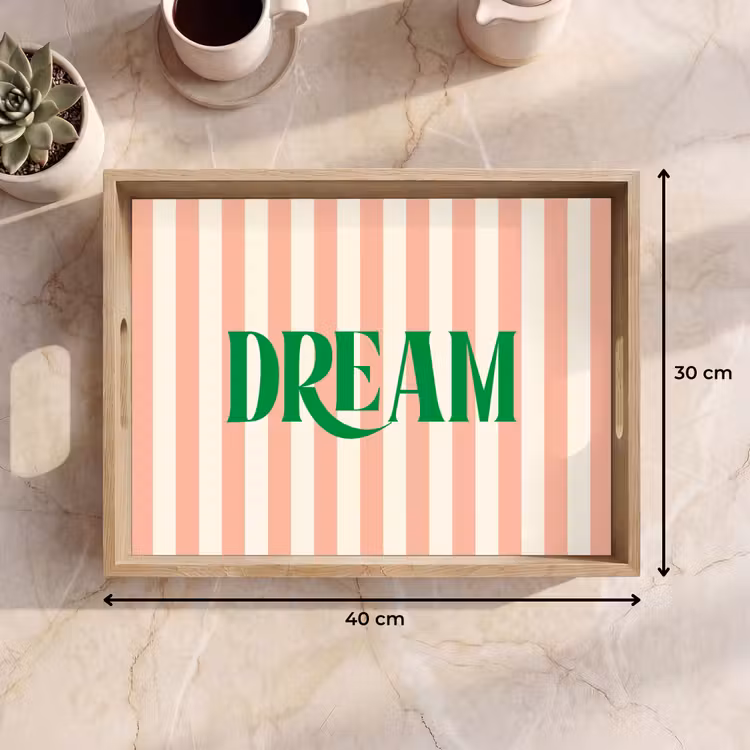 Dienblad - Zachtroze - Groen - Strepen - Dream — 9