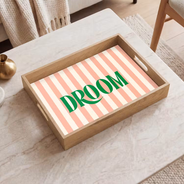 Dienblad - Zachtroze - Groen - Strepen - Droom — 2