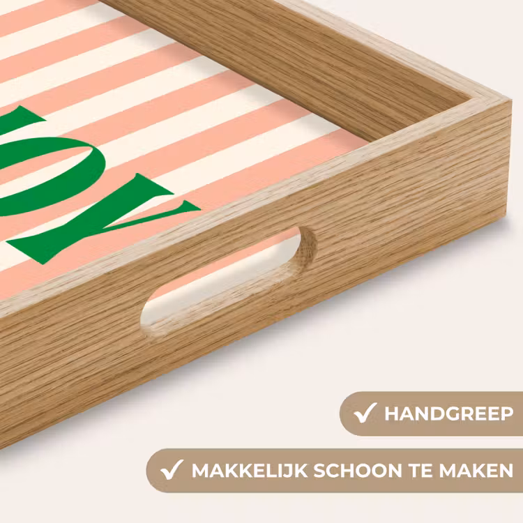 Dienblad - Zachtroze - Groen - Strepen - Enoy — 5