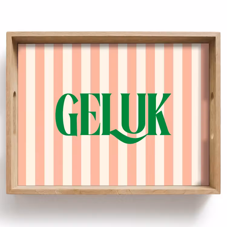 Dienblad - Zachtroze - Groen - Strepen - Geluk — 1