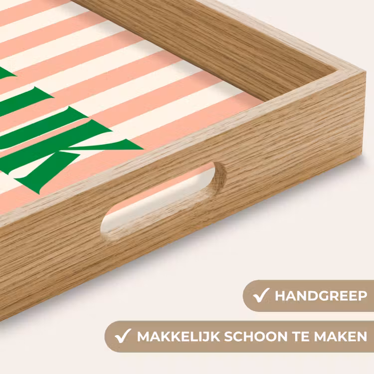 Dienblad - Zachtroze - Groen - Strepen - Geluk — 5