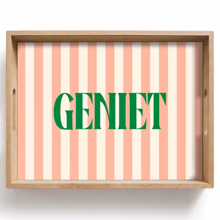 Dienblad - Zachtroze - Groen - Strepen - Geniet — 1