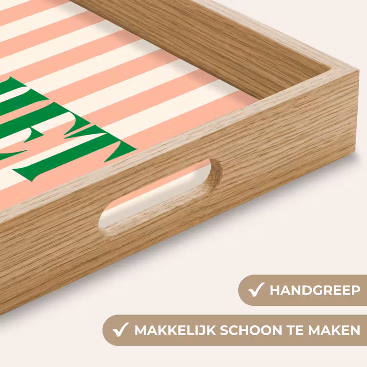 Dienblad - Zachtroze - Groen - Strepen - Geniet — 5
