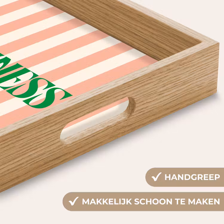 Dienblad - Zachtroze - Groen - Strepen - Happiness — 5