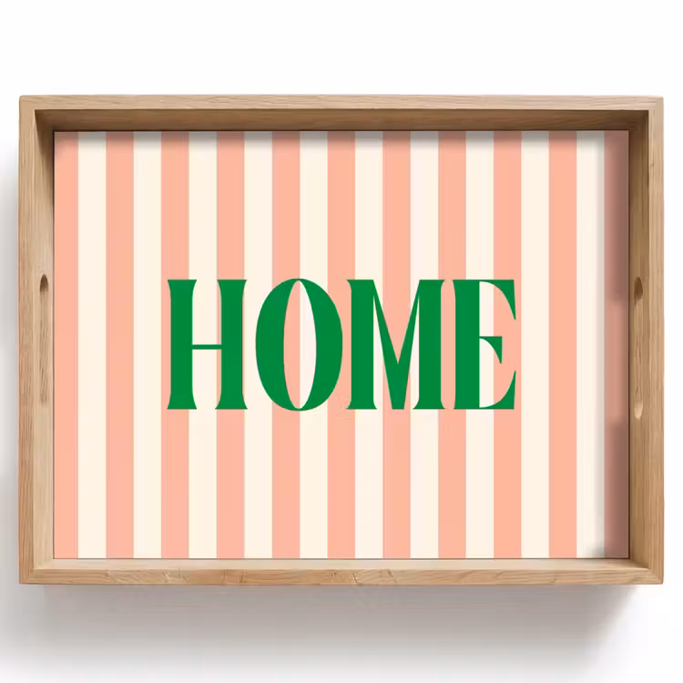 Dienblad - Zachtroze - Groen - Strepen - Home — 1