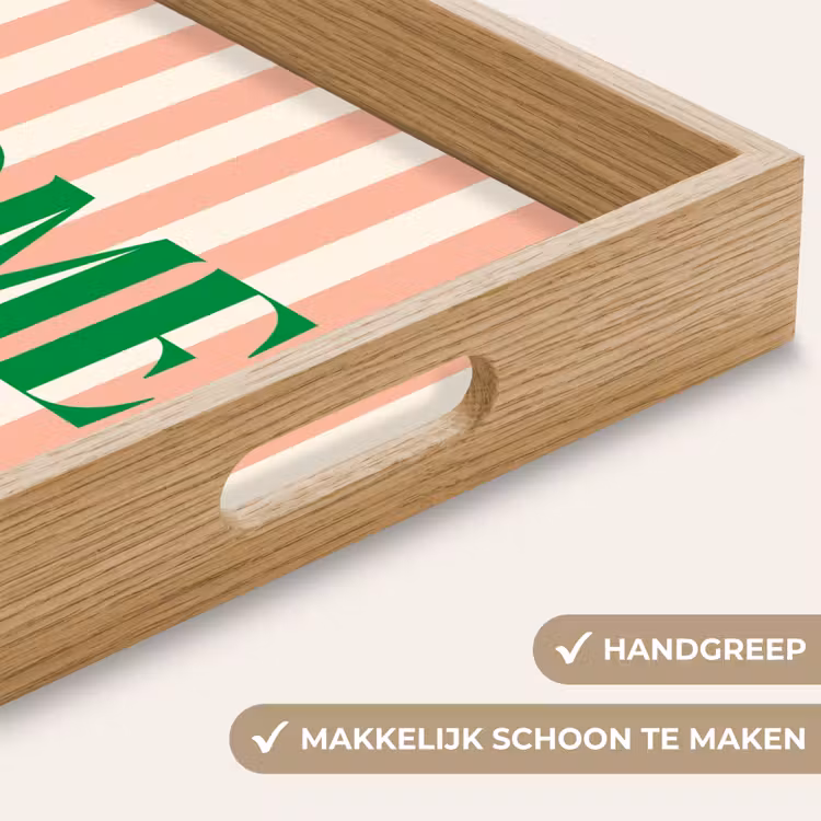 Dienblad - Zachtroze - Groen - Strepen - Home — 5