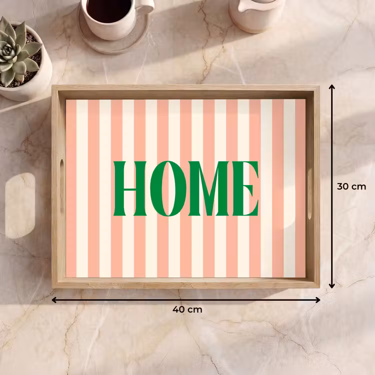 Dienblad - Zachtroze - Groen - Strepen - Home — 9
