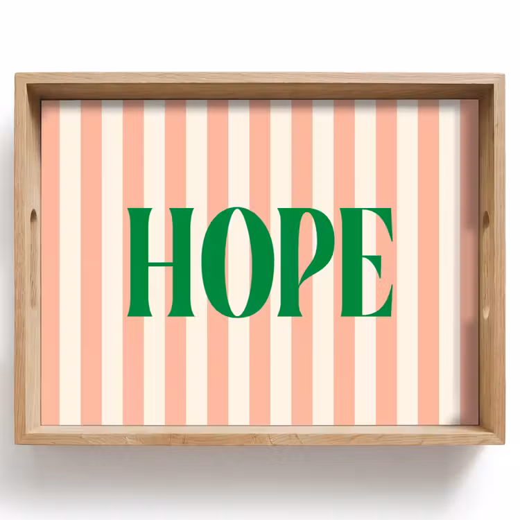 Dienblad - Zachtroze - Groen - Strepen - Hope — 1