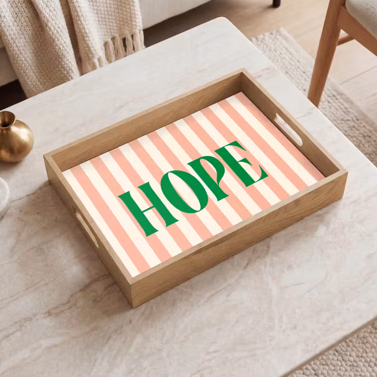 Dienblad - Zachtroze - Groen - Strepen - Hope — 2