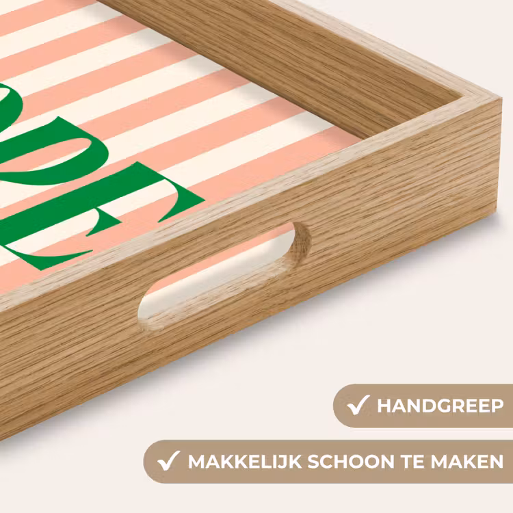 Dienblad - Zachtroze - Groen - Strepen - Hope — 5
