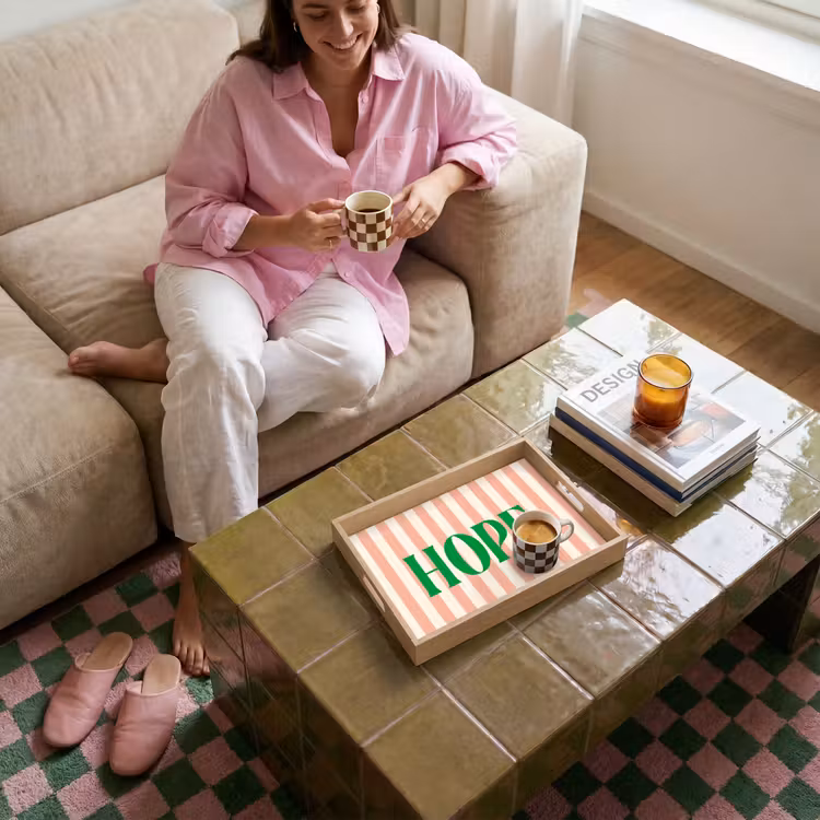 Dienblad - Zachtroze - Groen - Strepen - Hope — 6