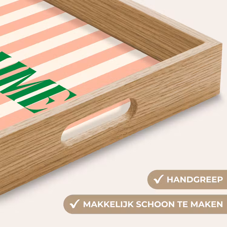 Dienblad - Zachtroze - Groen - Strepen - Je t'aime — 5
