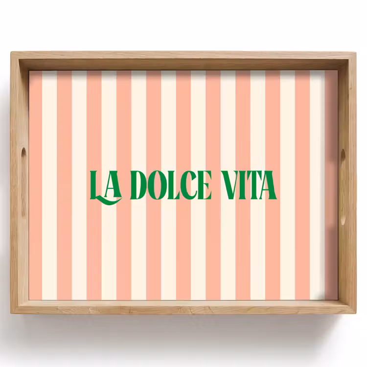 Dienblad - Zachtroze - Groen - Strepen - La Dolce Vita — 1