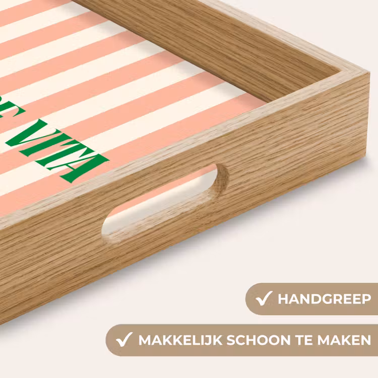Dienblad - Zachtroze - Groen - Strepen - La Dolce Vita — 5